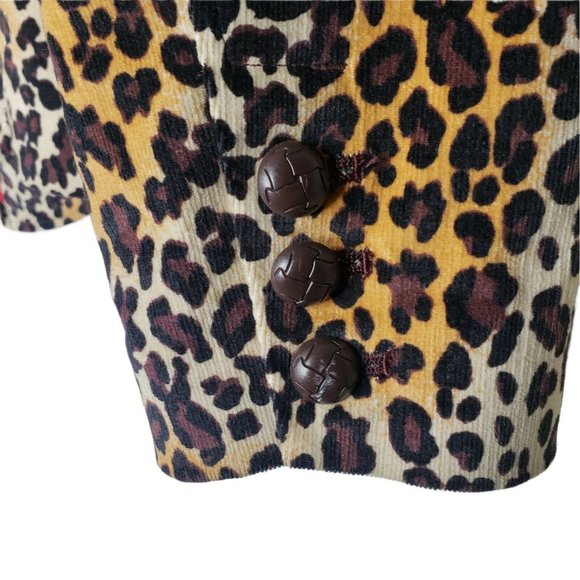 Larry Levine Stretch Plus size Blazer Size 18W Corduroy Cheetah Red Lined - Picture 5 of 5